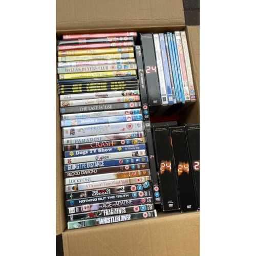 62 - BOX OF ASSORTED DVDS, VARIOUS TITLES, CONTAINER NO: 10030 / LOT LOCATION: WEYBRIDGE (KT13)