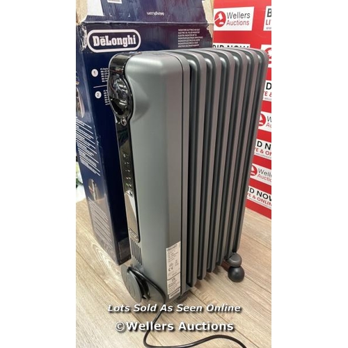 8092 - DE'LONGHI RADIA S OIL FILLED 1.5KW GREY RADIATOR TRRS0715E.G / POWERS UP / MINIMAL SIGNS OF USE / NO... 