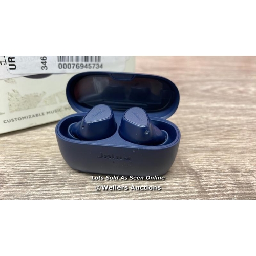 8103 - JABRA ELITE 3 TRUE WIRELESS BLUETOOTH IN-EAR HEADPHONES WITH MIC/REMOTE, NAVY / MINIMAL SIGNS OF USE... 