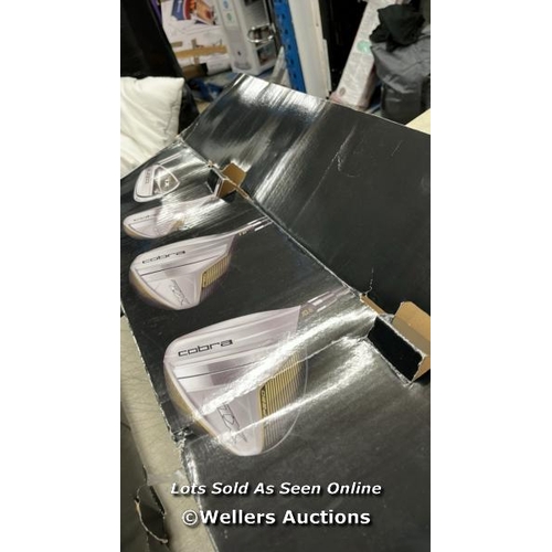 8152 - COBRA GOLF SET / COMPLETE SET OF 10 CLUBS / ALL APPEAR NEW WITH FILM WRAPPER / DAMAGED BOX / WITHOUT... 