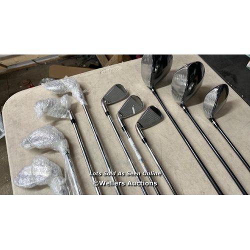 8152 - COBRA GOLF SET / COMPLETE SET OF 10 CLUBS / ALL APPEAR NEW WITH FILM WRAPPER / DAMAGED BOX / WITHOUT... 