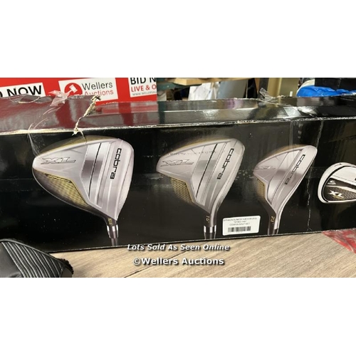 8153 - COBRA GOLF SET / COMPLETE SET OF 10 CLUBS / ALL APPEAR NEW WITH FILM WRAPPER / DAMAGED BOX / WITH CL... 