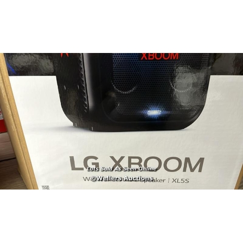 8154 - LG XL5S  XBOOM WIRELESS SPEAKER / APPEARS NEW, OPEN BOX / POWERS UP & PLAYS MUSIC / P8