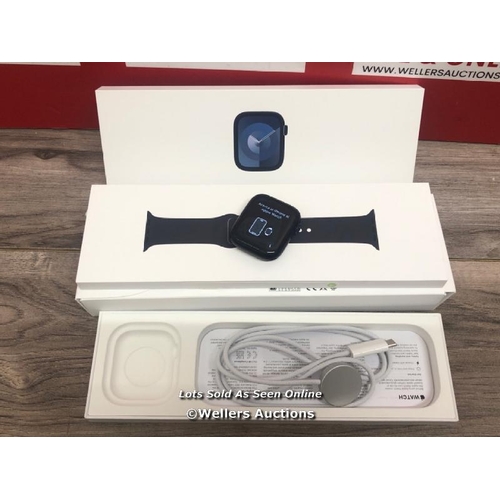 8205 - APPLE WATCH SERIES 9 / 45MM / MIDNIGHT / M-L / A2980 / SERIAL NO. K9031D2NF / CUSTOMER CHANGE OF MIN... 