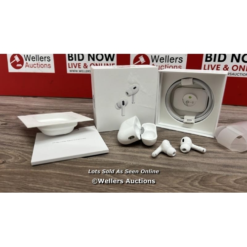 8208 - APPLE AIRPODS PRO (2ND GEN) / MTJV3ZM/A / SERIAL NO. KVKG1VYKNY / POWERS UP, CONNECTS AND PLAYS &  M... 