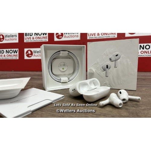 8209 - APPLE AIRPODS PRO (2ND GEN) / MTJV3ZM/A / SERIAL NO. K02Y9V69XN / POWERS UP, CONNECTS AND PLAYS & MU... 