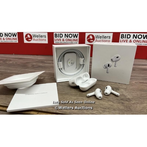 8210 - APPLE AIRPODS PRO (2ND GEN) / MTJV3ZM/A / SERIAL NO. JHFVF9NVWV / POWERS UP, CONNECTS  & PLAYS MUSIC... 