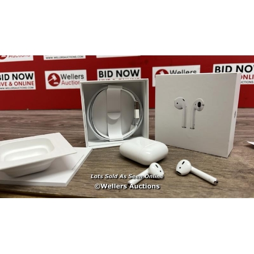 8212 - APPLE AIRPODS (2ND GEN) / MV7N2ZM/A / SERIAL NO. H0TL2EA8LX2Y / POWERS UP, CONNECTS  & PLAYS MUSIC T... 