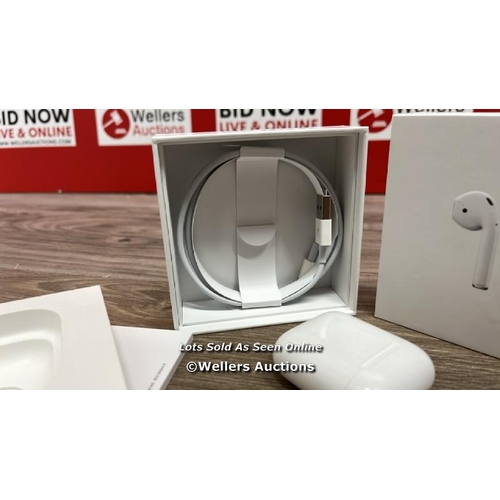 8212 - APPLE AIRPODS (2ND GEN) / MV7N2ZM/A / SERIAL NO. H0TL2EA8LX2Y / POWERS UP, CONNECTS  & PLAYS MUSIC T... 