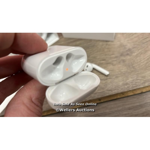 8212 - APPLE AIRPODS (2ND GEN) / MV7N2ZM/A / SERIAL NO. H0TL2EA8LX2Y / POWERS UP, CONNECTS  & PLAYS MUSIC T... 