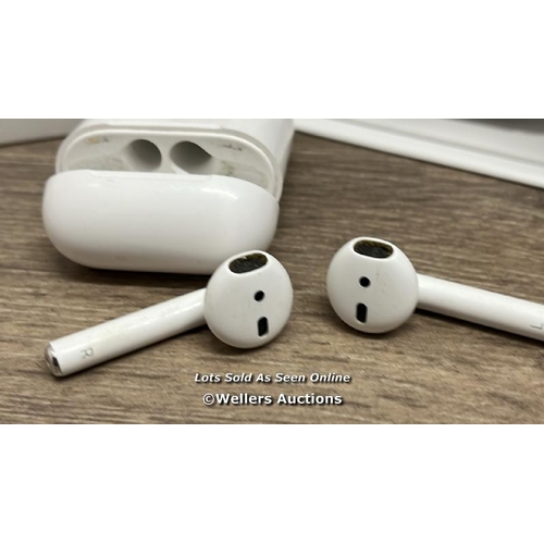 8213 - APPLE AIRPODS (2ND GEN) / MV7N2ZM/A / SERIAL NO. H0TKRN64LX2Y / POWERS UP, CONNECTS  & PLAYS MUSIC /... 