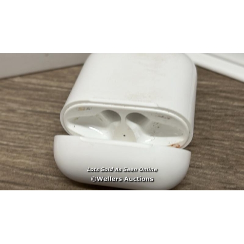 8213 - APPLE AIRPODS (2ND GEN) / MV7N2ZM/A / SERIAL NO. H0TKRN64LX2Y / POWERS UP, CONNECTS  & PLAYS MUSIC /... 