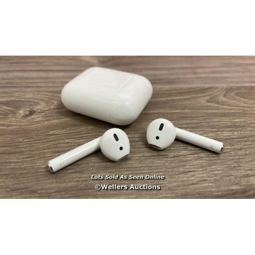 8214 - APPLE AIRPODS (2ND GEN) / MV7N2ZM/A / SERIAL NO. H0QJ8B2KLX2Y / POWERS UP, CONNECTS  & PLAYS MUSIC /... 