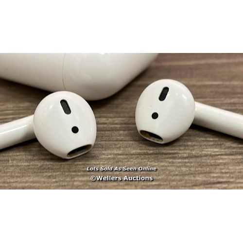 8214 - APPLE AIRPODS (2ND GEN) / MV7N2ZM/A / SERIAL NO. H0QJ8B2KLX2Y / POWERS UP, CONNECTS  & PLAYS MUSIC /... 