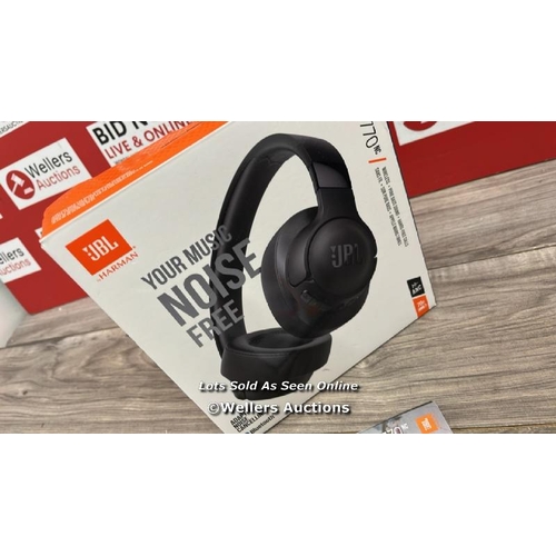 8218 - JBL TUNE 770 NC ADAPTIVE NOISE CANCELLING BLUE TOOTH OVER EAR HEADPHONES / MINIMAL, IF ANY SIGNS OF ... 