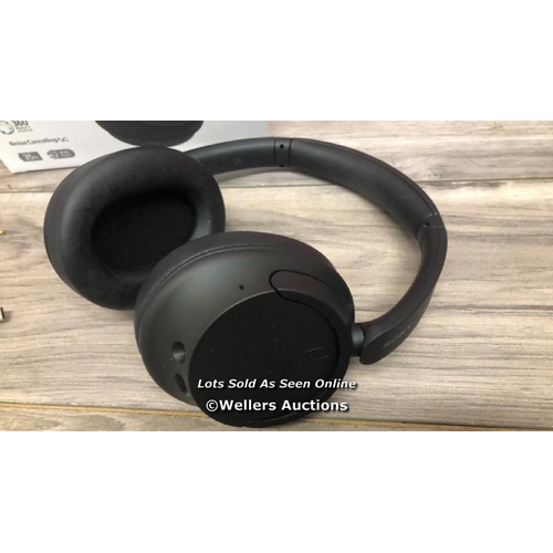 8220 - SONY WHCH720NB NOISE CANCELLING OVEREAR HEADPHONES / POWERS UP & CONNECTS TO BLUETOOTH WITH SOUND, M... 