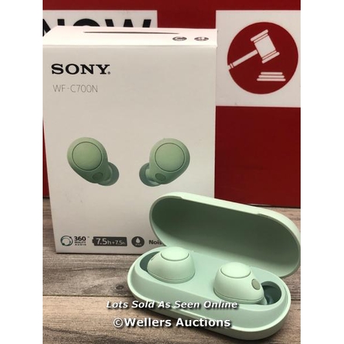 8221 - SONY WF-C700N NOISE CANCELLING IN-EAR HEADPHONES / POWERS UP , DOES NOT CONNECT TO BLUETOOTH, MINIMA... 