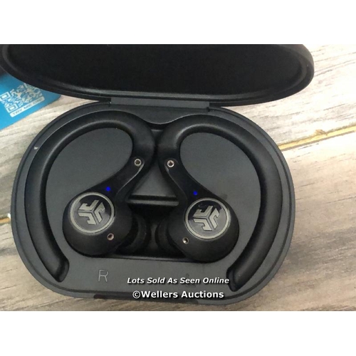 8231 - JLAB EPIC AIR SPORT ANC TRUE WIRELESS EARBUDS IN BLACK / POWERS UP & CONNECTS TO BLUETOOTH WITH SOUN... 