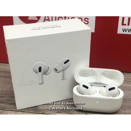 8239 - APPLE AIRPODS PRO WITH MAGSAFE CHARGING CASE (MLWK3ZM/A) / POWERS UP & CONNECTS TO BLUETOOTH WITH SO... 