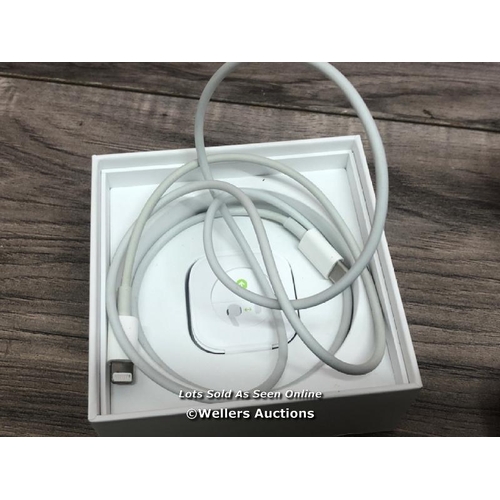 8239 - APPLE AIRPODS PRO WITH MAGSAFE CHARGING CASE (MLWK3ZM/A) / POWERS UP & CONNECTS TO BLUETOOTH WITH SO... 