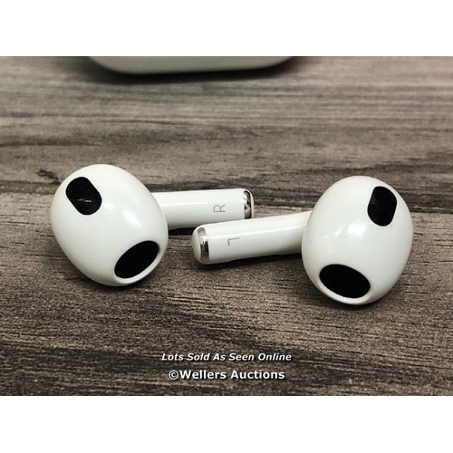 8242 - APPLE AIRPODS (3RD GEN) WITH LIGHTNING CHARGING CASE, MPNY3ZM/A / POWERS UP & CONNECTS TO BLUETOOTH ... 