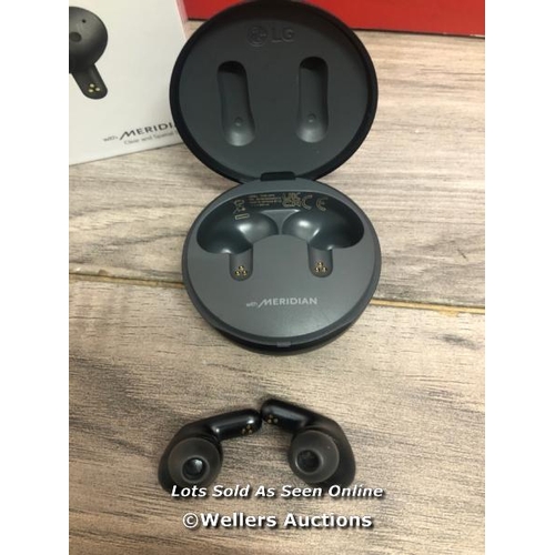 8245 - LG UFP5 WIRELESS EARBUDS / POWERS UP & CONNECTS TO BLUETOOTH WITH SOUND FROM THE LEFT EARBUD ONLY, M... 