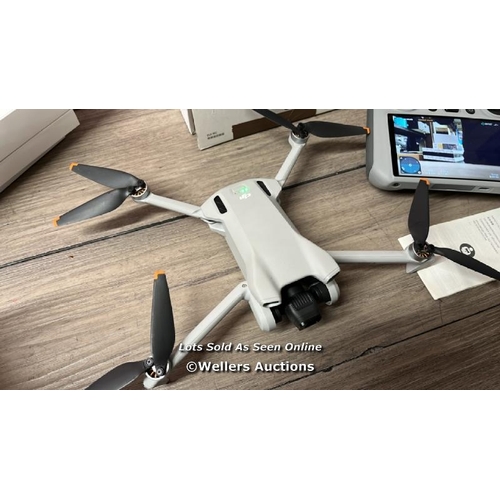 8254 - DJI MINI 3 DRONE WITH DJI REMOTE CONTROL / MINIMAL SIGNS OF USE / POWERS UP, FLYS AND APPEARS TO BE ... 