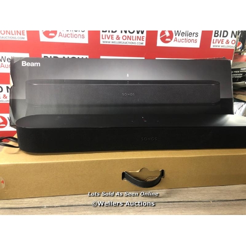 8272 - SONOS BEAM SOUNDBAR / POWERS UP & APPEARS FUNCTIONAL, MINIMAL SIGNS OF USE  / A23