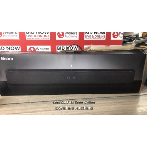 8272 - SONOS BEAM SOUNDBAR / POWERS UP & APPEARS FUNCTIONAL, MINIMAL SIGNS OF USE  / A23