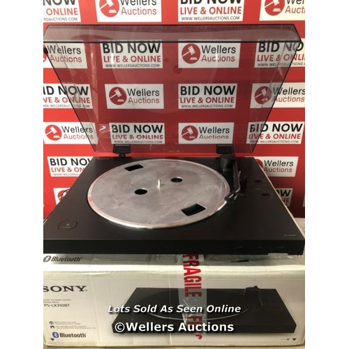 8275 - SONY PS-LX310BT BLUETOOTH TURNTABLE / POWERS UP, NOT TESTED, SIGNS OF USE, SEE IMAGES  / A23