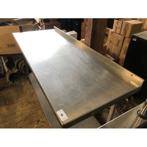 48 - 2X TIER STAINLESS STEEL WORKBENCH, 87CM (H) X 150CM (W) X 60CM (D) / LOT LOCATION: LLANSANTFFRAID, P... 