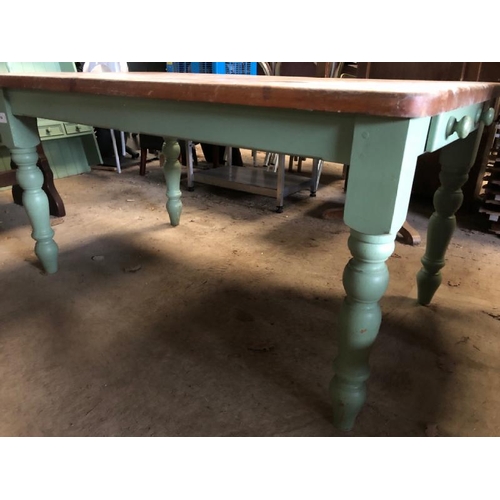 54 - FARMHOUSE STYLE DINING TABLE, WITH SINGLE END DRAWER, 78CM (H) X 151CM (L) X 90CM (D) / LOT LOCATION... 