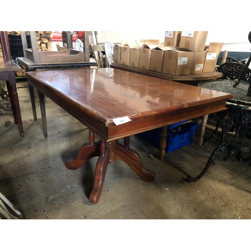 60 - DINING TABLE ON 4X LEG BASE, 75CM (H) X 130CM (H) X 80CM (D) / LOT LOCATION: LLANSANTFFRAID, POWYS, ... 