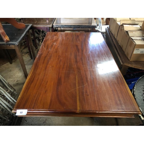 60 - DINING TABLE ON 4X LEG BASE, 75CM (H) X 130CM (H) X 80CM (D) / LOT LOCATION: LLANSANTFFRAID, POWYS, ... 