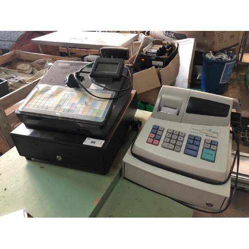 86 - 1X SHARP XEA217B AND 1X SHARP XE-A101 CASH REGISTERS / LOT LOCATION: LLANSANTFFRAID, POWYS, WALES