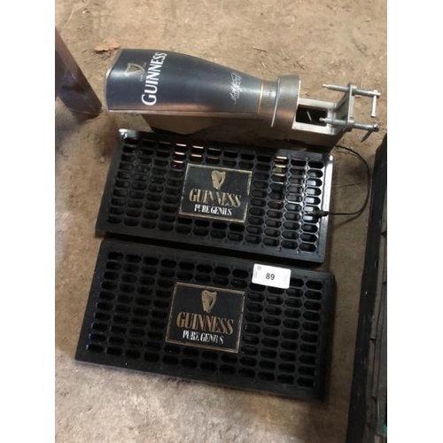 89 - 2X GUINNESS DRIP TRAYS AND DISPLAY LIGHT / LOT LOCATION: LLANSANTFFRAID, POWYS, WALES