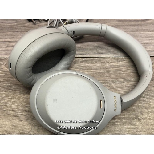 8002 - SONY WH-1000XM4 NOISE CANCELLING WIRELESS BLUETOOTH NFC HIGH RESOLUTION AUDIO OVER EAR HEADPHONES / ... 