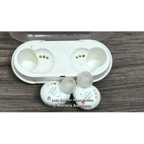 8007 - 3X MIXED SONY EARBUDS INCLUDING WF-C500 AND WF-1000, SIGNS OF USE, ALL UNTESTED  / T52