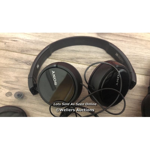 8022 - SONY WH-1000XM4 WIRELESS HEADPHONES AND SONY MDR-ZX110AP HEADPHONES, BOTH UNTESTED  / T52