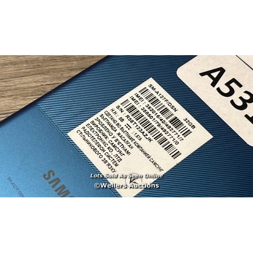 8201 - SAMSUNG GALAXY A12 / SM-A127F/DSN / 32GB / IMEI: 352016/40/492771/7 / POWERS UP / SEE IMAGESS FOR CO... 