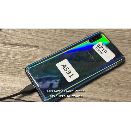 8210 - SAMSUNG GALAXY A50 / SM-A505F/DS / IMEI: 358356100015217 / POWERS UP / SEE IMAGESS FOR CONDITION / C... 