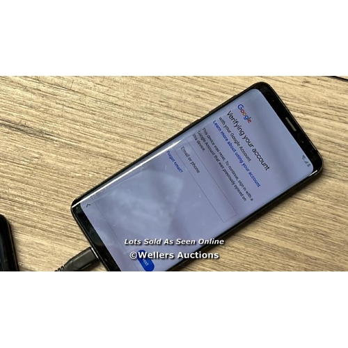 8217 - SAMSUNG GALAXY S9 / SM-G960F / IMEI: 353467102010059 / POWERS UP / SEE IMAGESS FOR CONDITION / CONNE... 