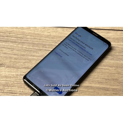 8217 - SAMSUNG GALAXY S9 / SM-G960F / IMEI: 353467102010059 / POWERS UP / SEE IMAGESS FOR CONDITION / CONNE... 