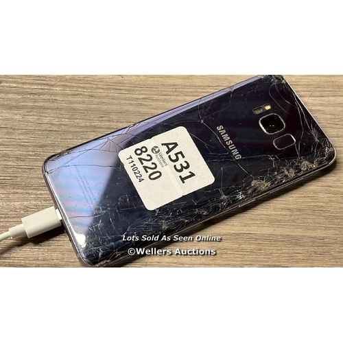 8220 - SAMSUNG GALAXY S8 / SM-G950F / 64GB / IMEI: 351717107650867 / POWERS UP / SEE IMAGESS FOR CONDITION ... 