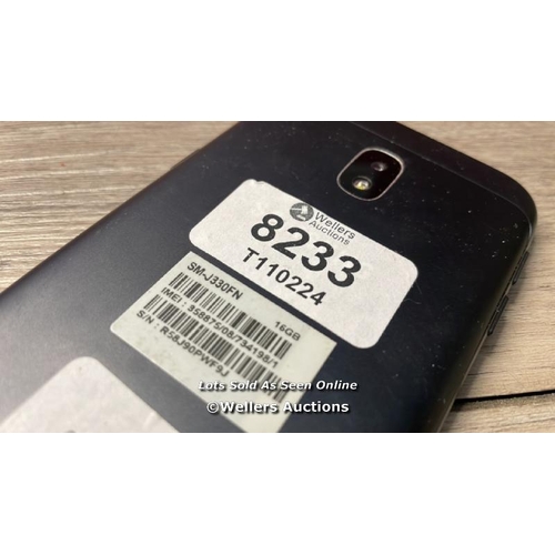 8233 - SAMSUNG GALAXY J3 / SM-J330FN / 16GB / IMEI: 358875087341981POWERS UP / SEE IMAGESS FOR CONDITION  /... 