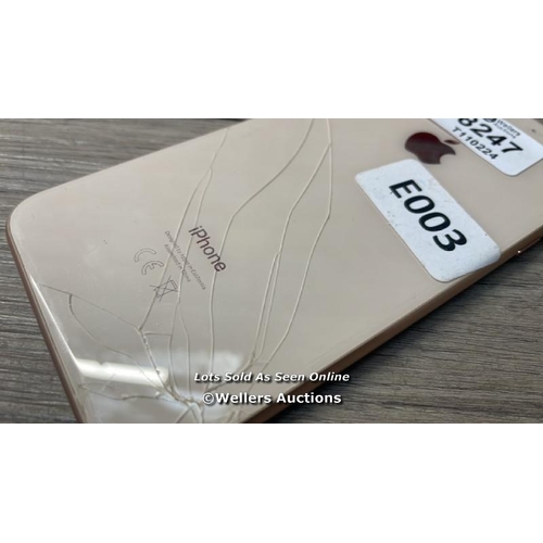 8247 - APPLE IPHONE 8 PLUS / A1897 / IMEI: 356774084080480 / POWERS UP / SEE IMAGESS FOR CONDITION - CRACKE... 