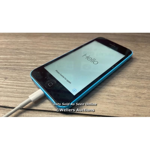 8263 - APPLE IPHONE 5C / A1507 / IMEI: 352005070065563 / POWERS UP / SEE IMAGES FOR CONDITION / I-CLOUD ACT... 