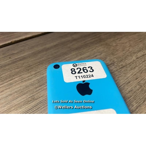 8263 - APPLE IPHONE 5C / A1507 / IMEI: 352005070065563 / POWERS UP / SEE IMAGES FOR CONDITION / I-CLOUD ACT... 