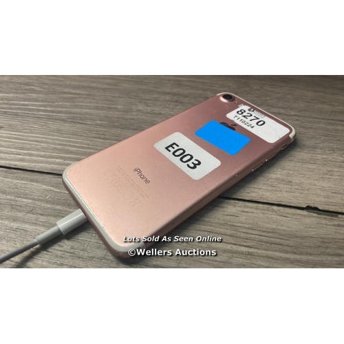 8270 - APPLE IPHONE 7 / A1778 / IMEI: 356557082808519 / POWERS UP / SEE IMAGES FOR CONDITION - CRACKED SCRE... 