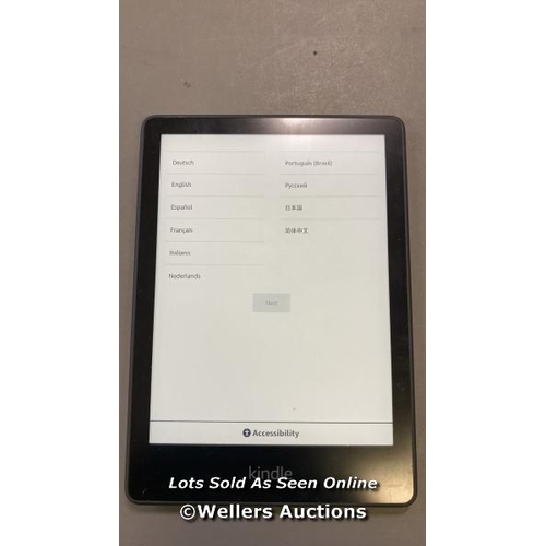 9592 - AMAZON KINDLE PAPERWHITE - 11TH GENERATION, MODEL M2L3EK - FACTORY SETTINGS RESTORED